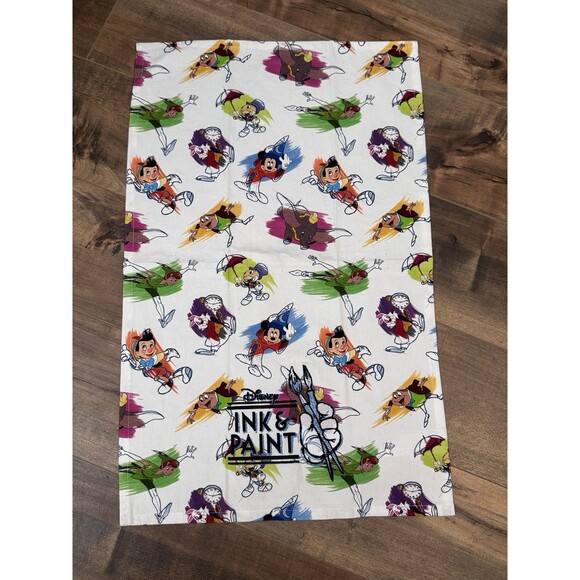 Disney Parks Ink & Paint Kitchen Towel Mickey Mouse Mr. Toad Artist Palette NEW - Picture 1 of 12